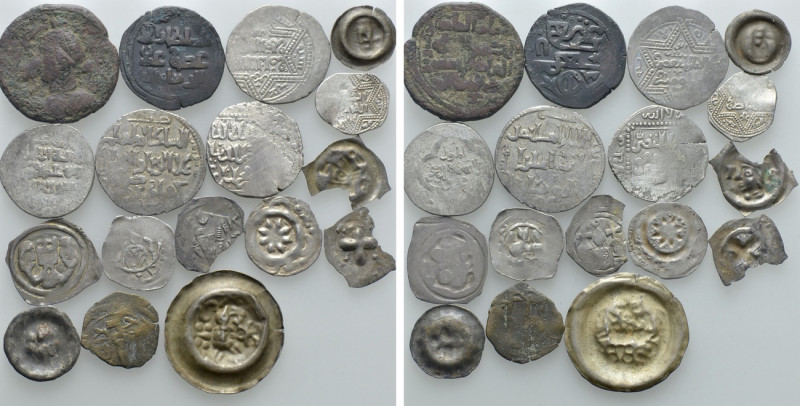 17 Medieval and Islamic Coins. 

Obv: .
Rev: .

. 

Condition: See pictur...