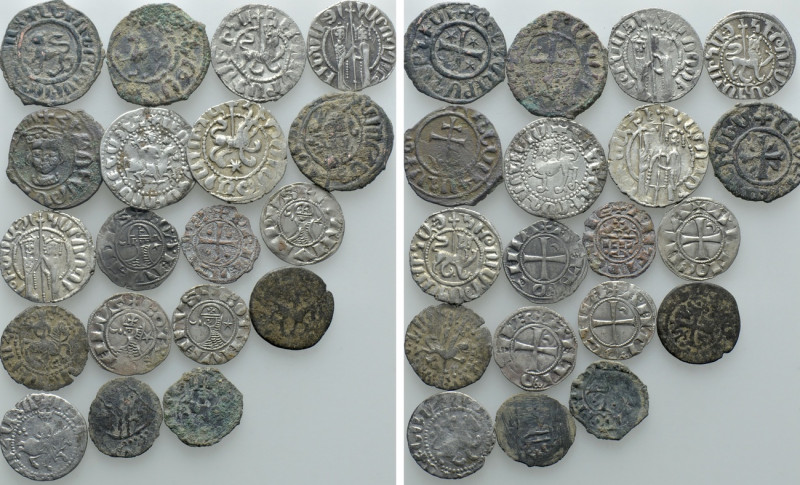 19 Medieval Coins; Crusaders and Armenia. 

Obv: .
Rev: .

. 

Condition:...