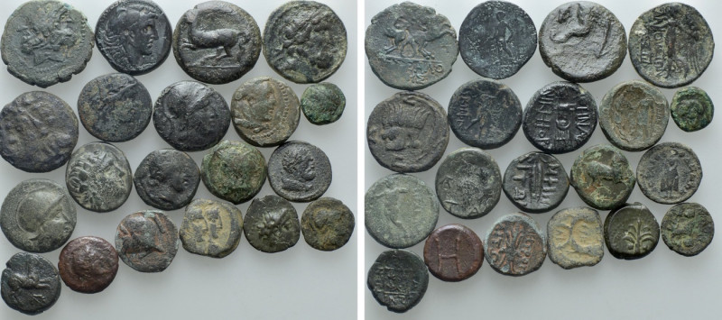 Circa 20 Greek Coins. 

Obv: .
Rev: .

. 

Condition: See picture.

Wei...