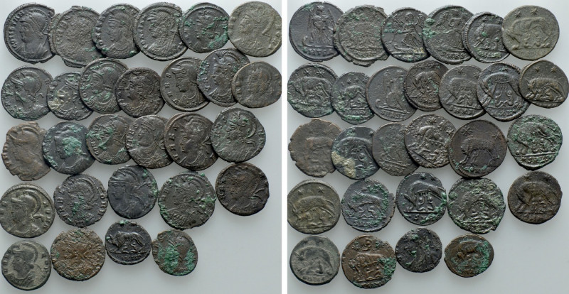 28 Commemorative Folles of Constantine the Great; URBS ROMA and CONSTANTINOPOLIS...