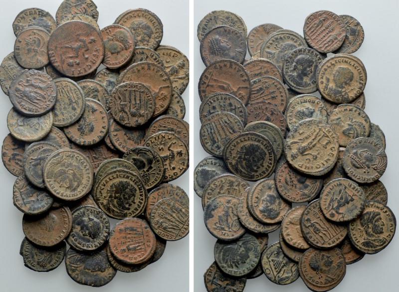 Circa 50 Late Roman Coins. 

Obv: .
Rev: .

. 

Condition: See picture.
...