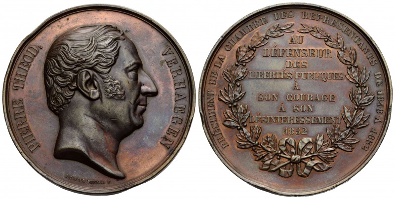 Leopold I. 1831-1865 Bronzemedaille / Bronze medal 1852 67.3 mm. Pierre Theodor ...