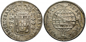 João Principe Regente, 1799-1816 960 Reis 1814 B (Bahía). 40.5 mm. Silber / Silver 0.896. Brasilien Portugiesische Kolonie. König Johann VI. Vs. Gekrö...
