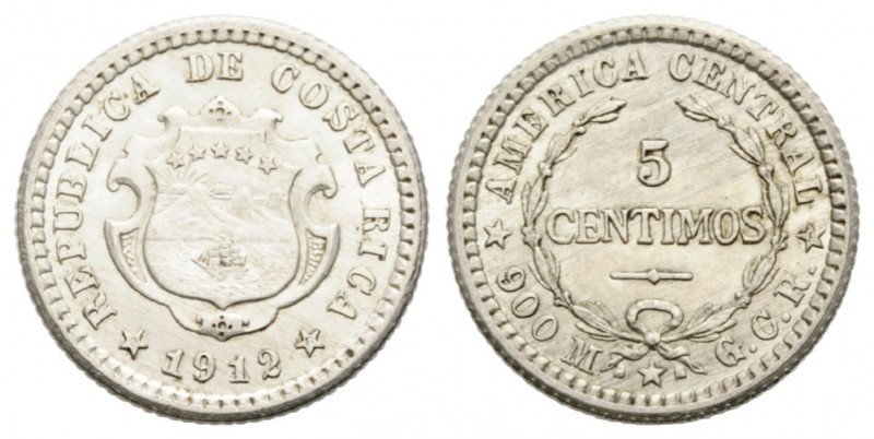 5 centimos 1912 15 mm. Silber / Silver. KM 145. 1.00 g. Fast FDC / About uncircu...