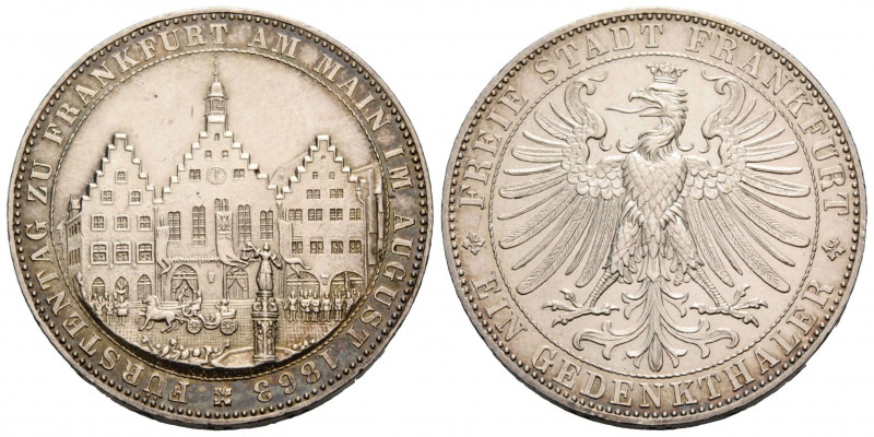 Frankfurt Stadt
 Vereinstaler 1863 33.1 mm. Silber / Silver. Freie Stadt Frankf...