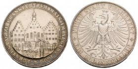 Frankfurt Stadt
 Vereinstaler 1863 33.1 mm. Silber / Silver. Freie Stadt Frankfurt. Ein Gedenkthaler. Gekrönter Adler. Rs. Ansicht des Römers, darunt...