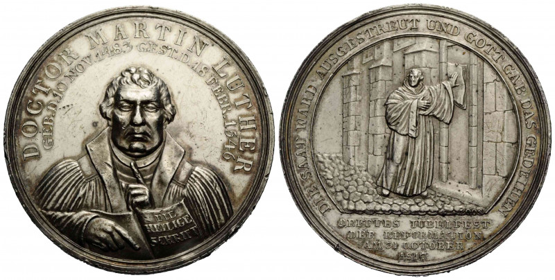 Medaillen
 Silbermedaille / Silver medal 1817 42.2 mm. Martin Luther, auf 300 J...