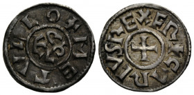 Karolinger
Karl der Kahle, 840-877 Denar o.J./ND. 20.8 mm. Silber / Silver. Metullo-Denar mit Karlsmonogramm. Carolingian, Charles the Bald Vs./Obv. ...
