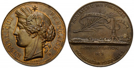 Paris III Republik 1870-1940
 Bronzemedaille / Bronze medal 1889 75-Paris 50.5 mm. Medaille der Münzverwaltung/Médaille de l’Administration des Monna...