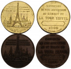 Paris III Republik 1870-1940
 Bronze-& Kupfermedaille / Bronze-&Tin medal 1889 Paris 42.0 mm. Souvenir-Medaillen an Turmbesuchern im Jahr der Fertigs...