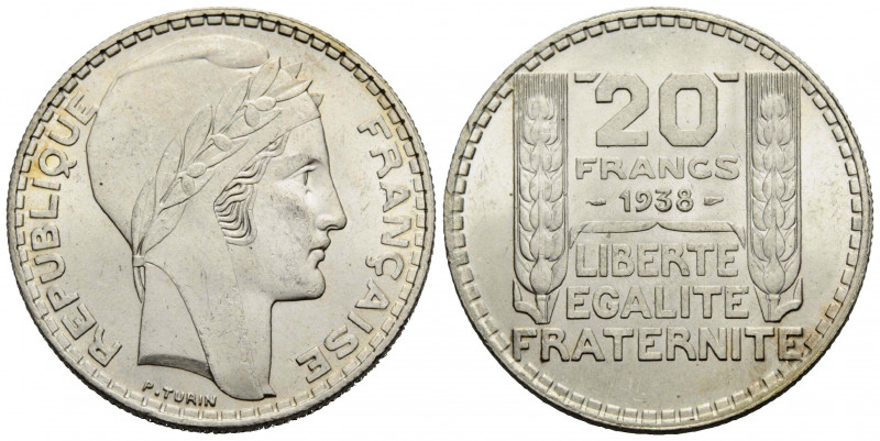 III. Republik / Republic 1870-1940
 20 Francs 1938 Paris 34.9 mm. Silber / Silv...