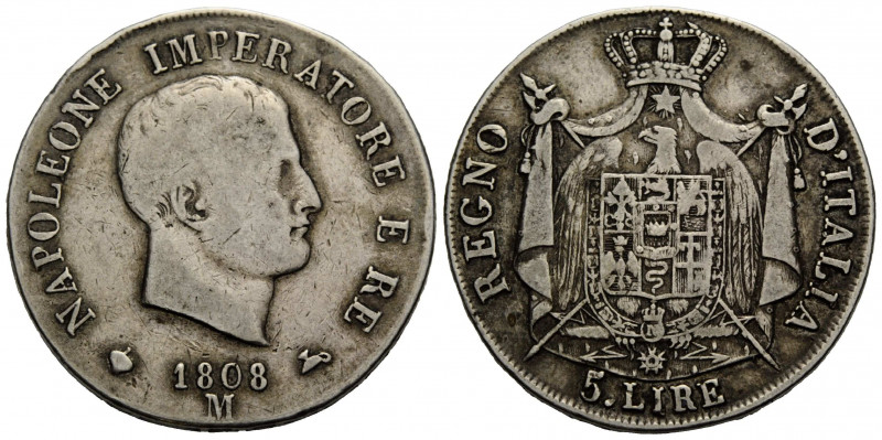 Königreich / Kingdom
Napoleone I. 1805-1814 5 Lire 1808 37.0 mm. Silber / Silve...