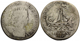Livorno
Cosimo III. di Medici, 1670-1723 1/2 Tollero 1683 40.0 mm. D/ COSMVS. III. D. G. MAG. DVX. ETRVRIæ VI. Crowned bust right. R/ PRAESIDIVM . ET...
