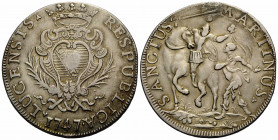 Lucca
Republik Scudo 1747 42.4 mm. Silber / Silver. Schild. Vs. Gekröntes Wappen über Schild. Rs. St. Martin als römischer Soldat auf dem Pferd darge...