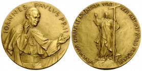 Vatikan - Kirchenstaat / Vatican - Church State
Johannes Paul II. 1978-2005 Bronzemedaille / Bronze medal ANNO IX 49.5 mm. Offizielle vergoldete Meda...