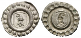 Basel Stadt und Kanton
 Rappen o.J. / ND. einseitig / single sided (16.Jh./century). 17.0 mm. Silber / Silver. Basler Wappen in Wulstkreis und äusser...