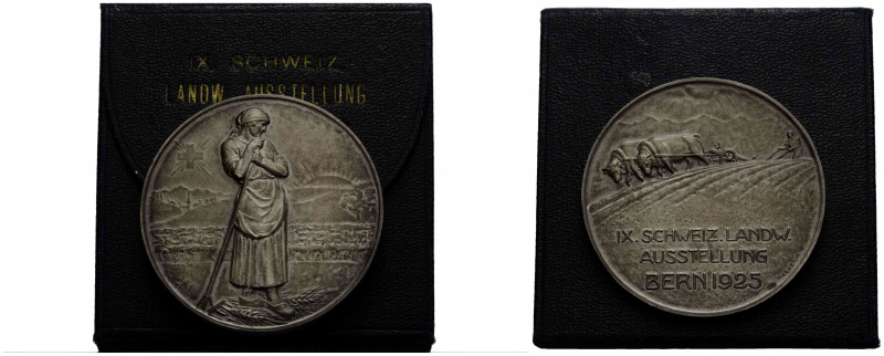 Bern
 Silbermedaille / Silver medal 1925 50.0 mm. Ag 0.900 Auf die 9. Schweizer...