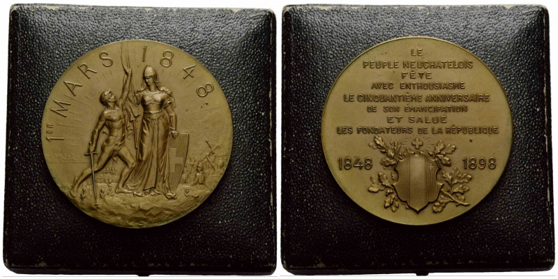 Neuenburg / Neuchâtel
 Bronzemedaille / Bronze medal 1898 48.2 mm. 50-Jahrfeier...