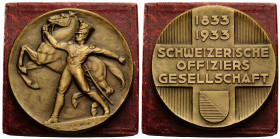 Zürich
 Bronzemedaille / Bronze medal 1933 61.6 mm. Auf die 100 Jahrfeier der Schweizerischen Offiziersgesellschaft / to the 100th anniversary of the...