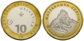 Eidgenossenschaft / Confederation Proben / Patterns
 10 Franken 2004 Bern 33.0 mm. Bi-Metall / Bimetallic. Matterhorn / Cervin. Ohne Originaletui und...