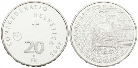 Eidgenossenschaft / Confederation Proben / Patterns
 20 Franken 2005 Bern 33.0 mm. Silber / Silver 0.835. Autosalon Genf / Geneva int. Motorshow. Obv...