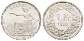 Eidgenossenschaft / Confederation Bundesmünzen / Federal Coins
 1 Franken 1850 Paris 23 mm Silber / Silver. Sitzende Helvetia / Seated Helvetia. HMZ ...