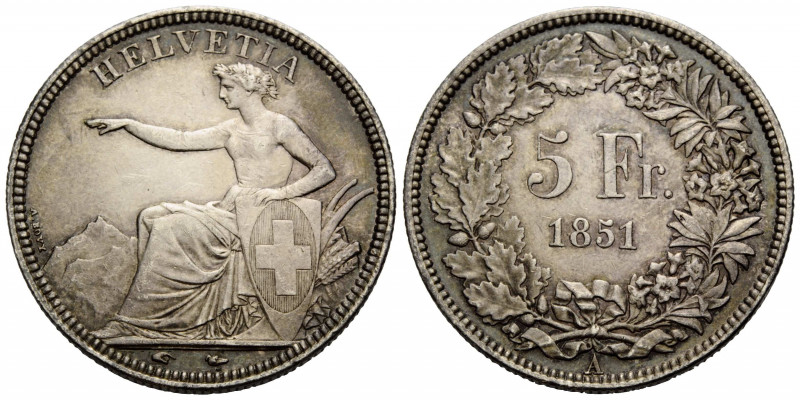 Eidgenossenschaft / Confederation Bundesmünzen / Federal Coins
 5 Franken 1851 ...