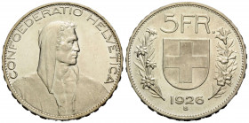 Eidgenossenschaft / Confederation Bundesmünzen / Federal Coins
 5 Franken 1926 37.0 mm. Silber / Silver. Alphirte / Alpine sheperd. HMZ 2-1199f. 25.0...