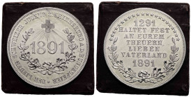 Medaillen / Medals
 Weissmetallmedaille / White metal medal 1891 37.6 mm. Der Lieben Schweizer Jugend zur Erinnerung an die Bundesfeier / Medal struc...