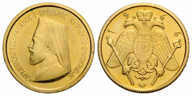 Erzbischof Makarios III. Staatspräsident 1959-1977 1/2 Pound 1966 19.3 mm. Gold 0.917. Sonderprägung für den Unterstützungsfond des Erzbischof Makario...