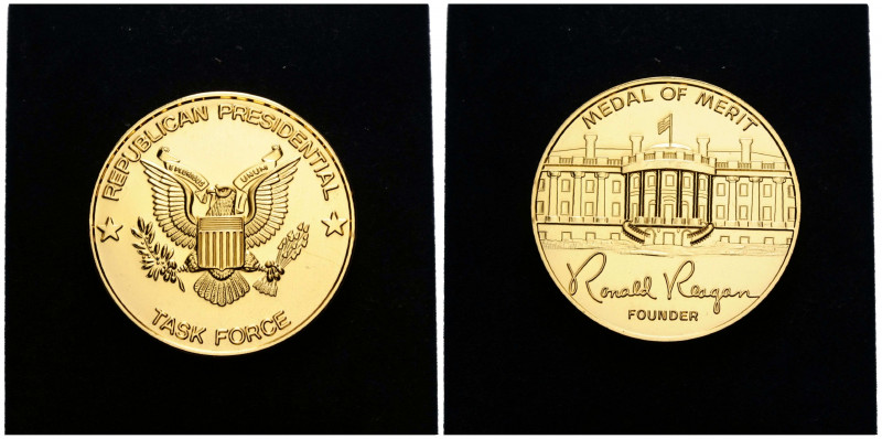 USA
 Bronzemedaille vergoldet / Bronze medal gilded 1985 50.6 mm. Verdienstmeda...