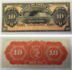 Costa Rica Republik
Banco de Costa Rica 10 Pesos 185 x 82 mm. vom 1.4.1899 Vs. Schwarz auf rot-orangem und gelbem Grund, amerikanische und kanadische...