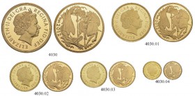 [64.05g]
GROSSBRITANNIEN. Elizabeth II. 1952-. 5 Pounds, Double Sovereign, Sovereigen, Half-Sovereign & Quarter-Sovereign. 2012. In dekorativer Orign...