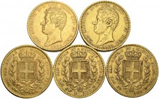 [145.16g]
ITALIEN. Savoyen / Sardinien. Carlo Alberto, 1831-1849. 100 Lire diverse Jahre. Lot von 5 Exemplaren. Feingewicht total: 145.16 Gramm. Unte...