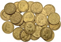 [96.78g]
RUSSLAND. Nikolaus II. 1894-1917. 5 Rubel diverse Jahre. Lot von 25 Exemplaren. Feingewicht total: 96.78 Gramm Unterschiedlich erhalten / Va...