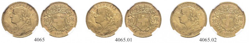 [17.42g]
SCHWEIZ. Eidgenossenschaft. 20 Franken 1926. Lot von 3 Exemplaren. Fei...