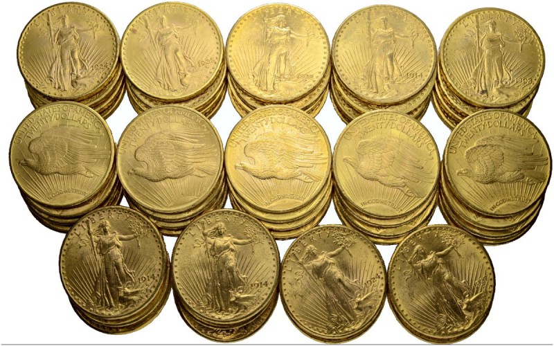 [1504.65g]
USA. 20 Dollars St. Gaudens. Lot von 50 Exemplaren. Feingewicht tota...