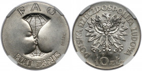 Próba NIKIEL 10 złotych 1971 FAO Fiat Panis