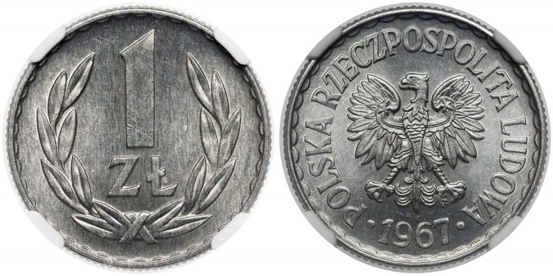 1 złoty 1967 - rzadki rok - piękna Niskonakładowa, najtrudniejsza do pozyskania ...