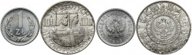 Próba SREBRO 100 złotych 1966 Mieszko i 1 złoty 1949 (2szt)