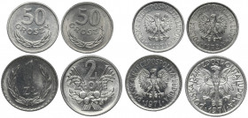PRL, od 50 groszy do 2 złotych 1971-1972 (4szt)