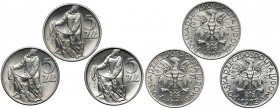 Rybak 5 złotych 1959-1973, w tym SŁONECZKO (3szt)