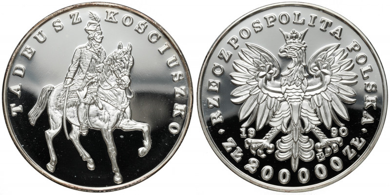DUŻY Tryptyk 200.000 złotych 1990 Kościuszko Ceniona seria, tzw. 'duży Tryptyk',...