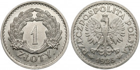 PRÓBA 1 złoty 1928 - bez napisu PRÓBA, wieniec z kłosów (nakład 15 sztuk) 1z15