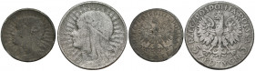 Głowa Kobiety 2 i 5 złotych 1932-34 - falsyfikaty z epoki (2szt)