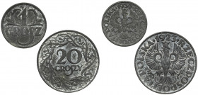 Generalna Gubernia, 1 grosz 1939 i 20 groszy 1923 (2szt)