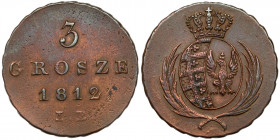 Księstwo Warszawskie, 3 grosze 1812 I.B.