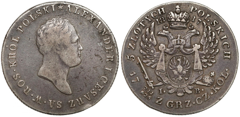 5 złotych polskich 1817 IB - wczesny typ Wczesny typ drugiego rocznika pięciozło...