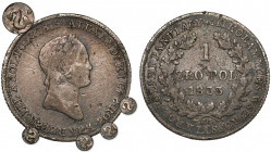 1 złoty polski 1833 KG - litery 'S' ODWRÓCONE - b.rzadka Ber.25zł