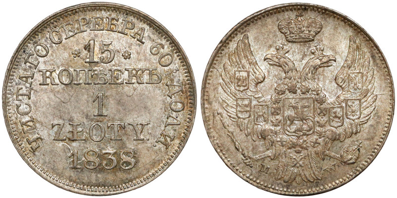 15 kopiejek = 1 złoty 1838 MW, Warszawa - PIĘKNA Kolejna wyselekcjonowana sztuka...